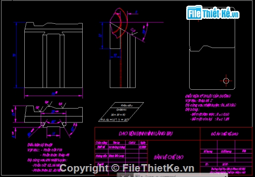 Bản vẽ autocad,bản vẽ cơ khí,Dao tiện định hình